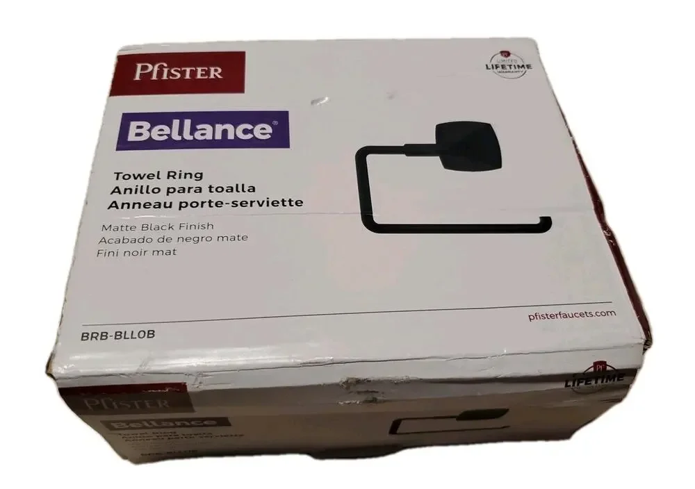 Pfister Bellance Towel Ring in Matte Black (BRB-BLL0B)